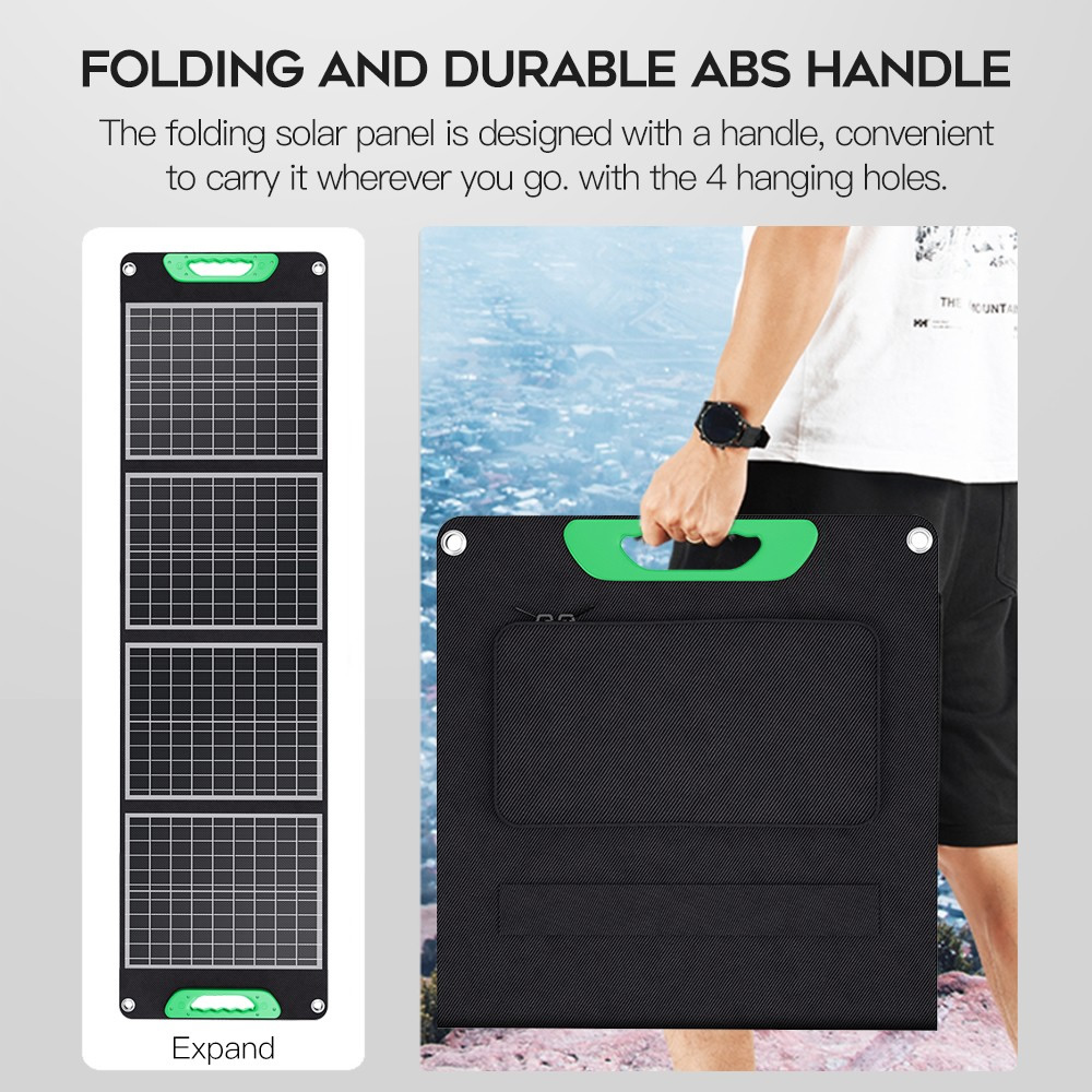 100W Mono Solar Cell Portable Foldable Solar Panel untuk Pengisi Daya Pembangkit Listrik