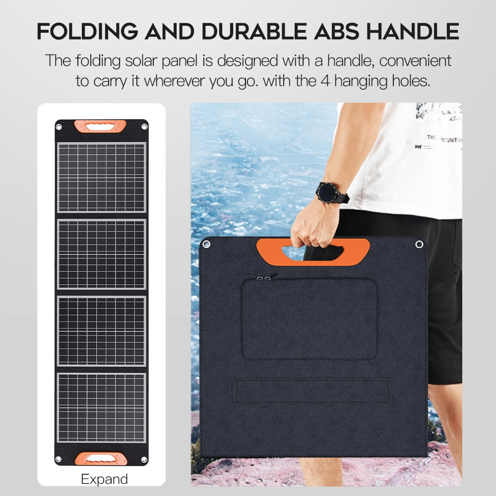 Solar Charger Outdoor Portable Power Bank  power station with 4 Solar Panels