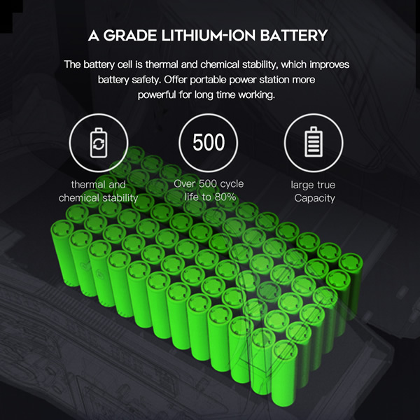 Portable 1000W Power Station Solar Generator Power Bank