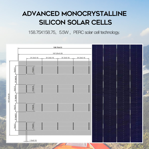 100W Mono Solar Cell Portable Foldable Solar Panel untuk Pengisi Daya Pembangkit Listrik